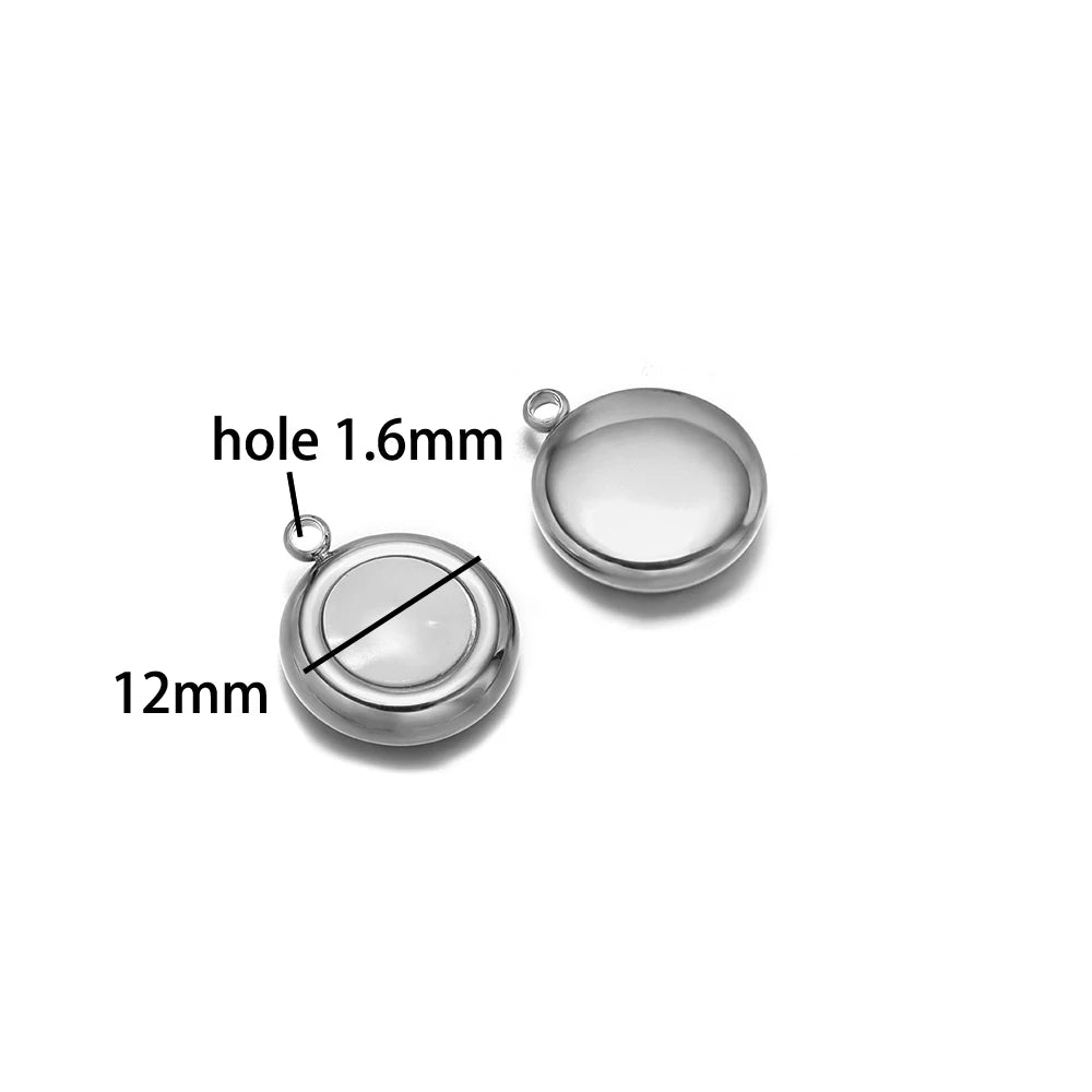 Enamel Heart Pendant 18k Gold Plated Stainless Steel square Oval Round Charm Pendant for Women Jewelry Making Accessories