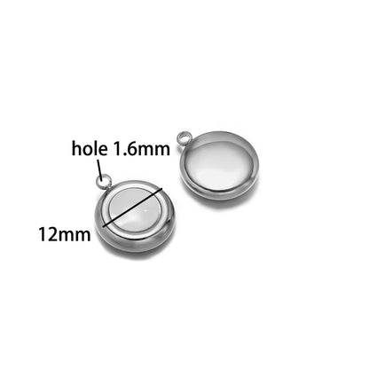 Enamel Heart Pendant 18k Gold Plated Stainless Steel square Oval Round Charm Pendant for Women Jewelry Making Accessories