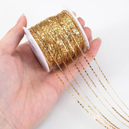 A2609 Fashion 18k Gold Plated Stainless Steel Chain 1.5mm Necklace Bracelet Jewelry Making Diy Findings