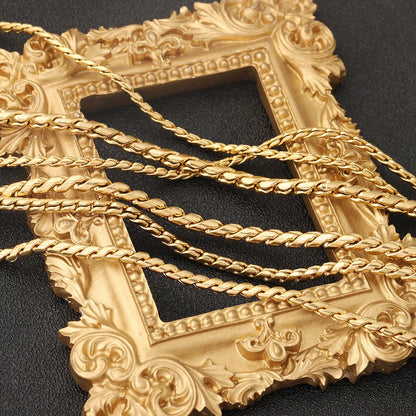 D483 High Quality Stainless Steel Necklace Chain Bulk Roll 18k Gold Plated Jewelry Diy Findings