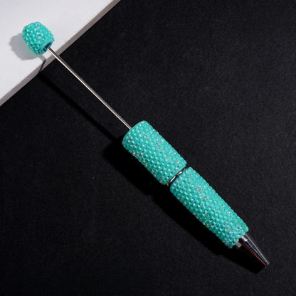 Luminous Fluorescent Beadable Clay Pens Full Covered Rhinestone Ballpoint Pens for Beadable Pen Keychain DIY Bulk Craft Supplies