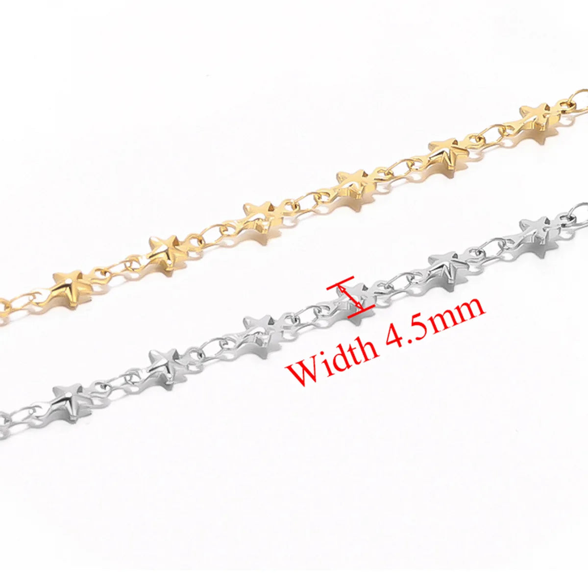 E400 Hot PVD Plated Star Chain Gold Silver Thunk Chain Permanent Stainless Steel Chain for Diy