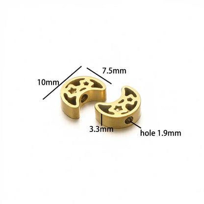 Fashion 304 Stainless Steel 18k Gold Plated Gun Moon Bat Elephant Charm Pendant for Jewelry Necklace Bracelet Making Accessories