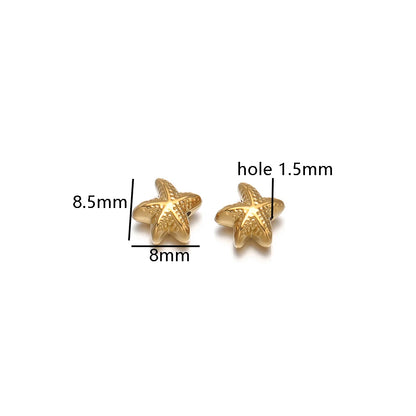 Wholesale 18k Gold Plated Stainless Steel Snail Turtle Starfish Eephant Charm Pendant for DIY Necklace Jewelry Making