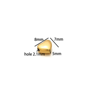 Diy Love Heart Charms Stainless Steel18k Gold Plated Moon Star Through Hole Charms Pendant for DIY Jewelry Necklace Making