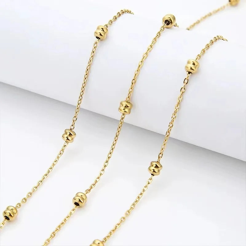 A1089 High Quality 1.8mm Jewelry Chain 18k Gold Stainless Steel Ball Chain Jewelry Accessory Bulk Chain
