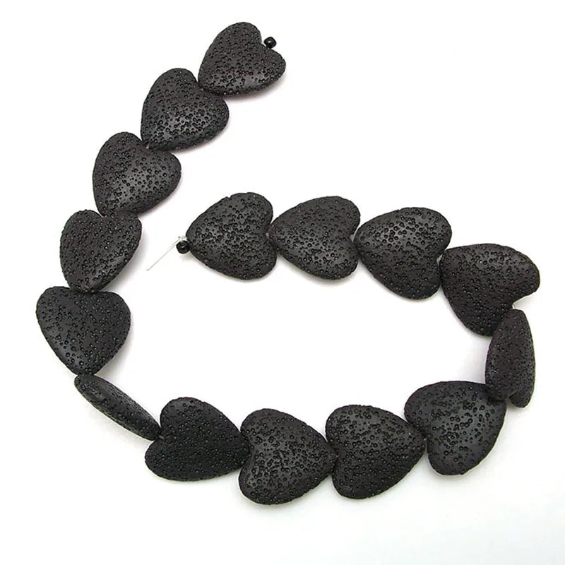 Wholesale Heart Shaped Multi Colors Pink Red Volcanic Rock Lava Stone Beads for Jewelry Making 20mm