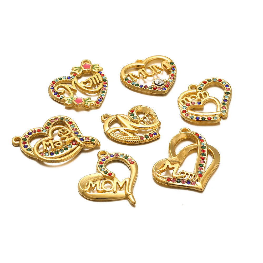 High Quality Stainless Steel Gold Plated Enamel Turtle Conch Starfish Dragonfly Heart Charms Pendant for Jewelry Necklace Making