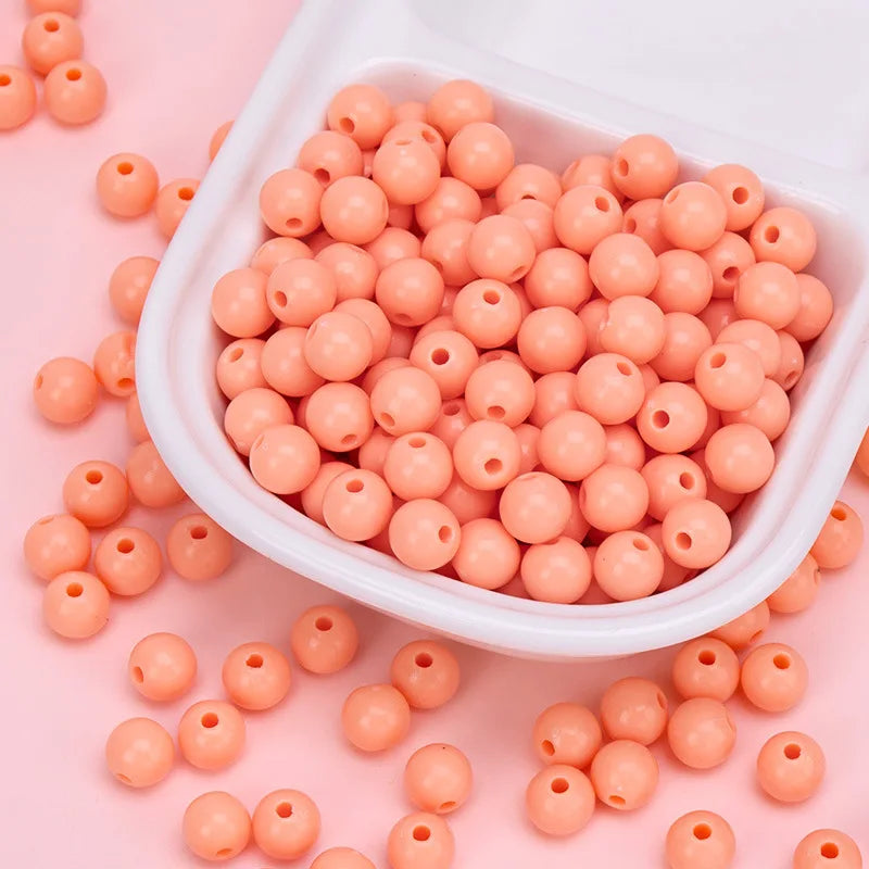 500g Wholesale Lucite Beads 4-10mm Multi Color Acrylic Beads for Crafting