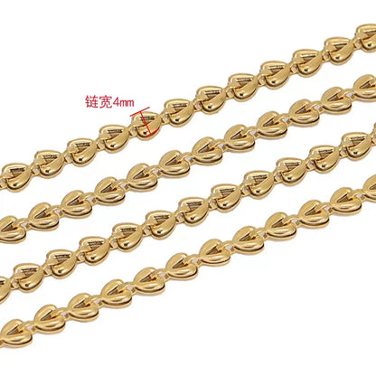 A8900 Hot Sale 18k Gold Stainless Steel Chain Heart Unique Necklace Bracelet Jewelry Making Chain Diy