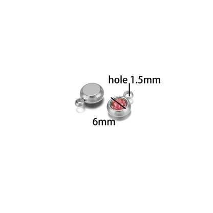 Hot Sale Colorful Pendant 304 Stainless Steel 18k Gold Plated 6mm Crystal Bead Charm Pendants for DIY Necklace Bracelet Making