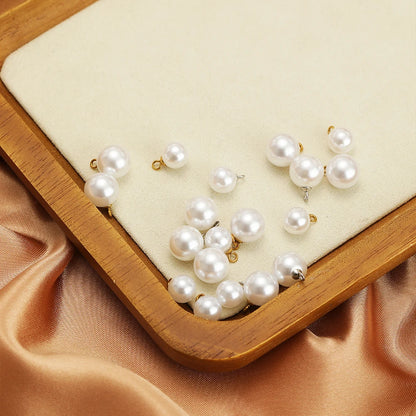 Factory Outlet Stainless Steel Gold Plated 8mm 10mm Pearls Charm Pendant for Women Lady Jewelry Making Wholesale