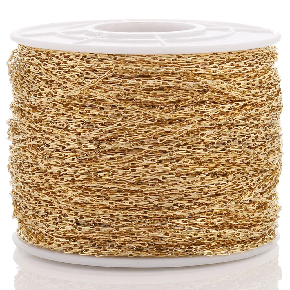 A2590 Fashion 18k Gold Stainless Steel Chain Bulk Link Necklace Bracelet Chain Jewelry Making Diy Wholesale