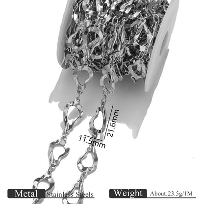 B419 New Irregular Stainless Steel Gold Chain Disc Butterfly Star Hollow Roller Chains Jewelry for Necklace Bracelet
