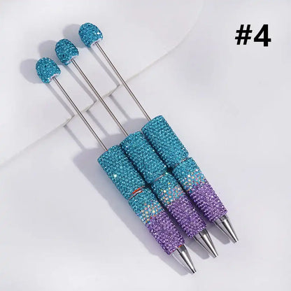 DIY Ballpoint Clay Pen Three Layers Full Rhinestone Bling Teacher Student Office Gift