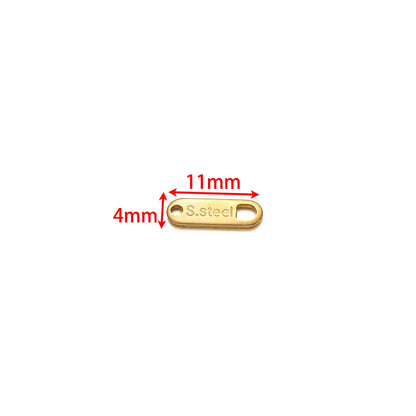 50pcs/bag Stainless Steel 18K Gold Plated Tail Charms for DIY Jewelry Bracelet Necklace Making Accessories