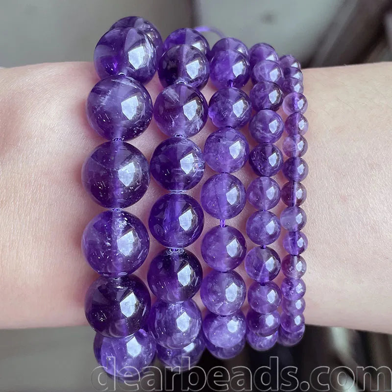 Wholesale Natural Stone Beads Amethyst Citrine Rose Quartz Crystal Gemstone Bead for DIY Jewelry Making 4 6 8 10 12 MM, 38CM