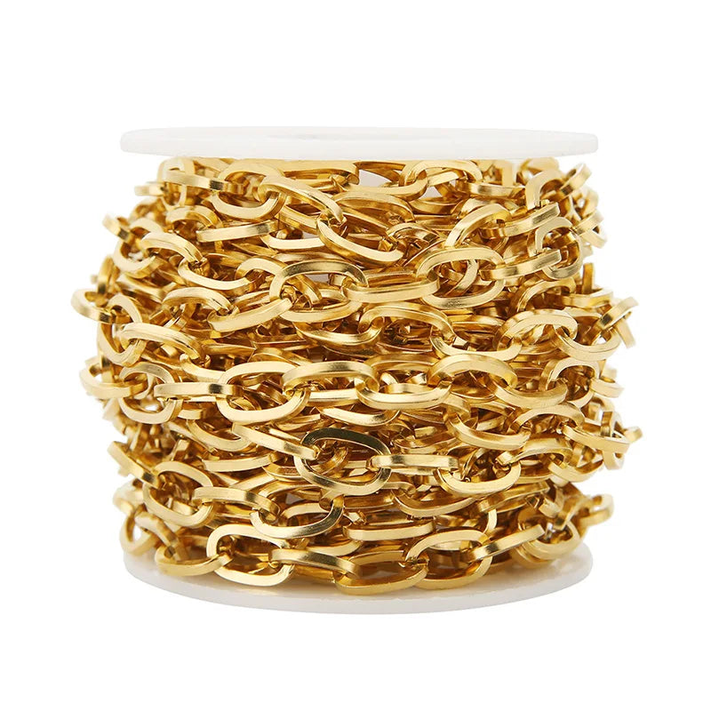 A1549 High Quality 18k Gold Plated Paper Clip Chain Bulk Necklace 12mm Jewelry Making Accessory Diy