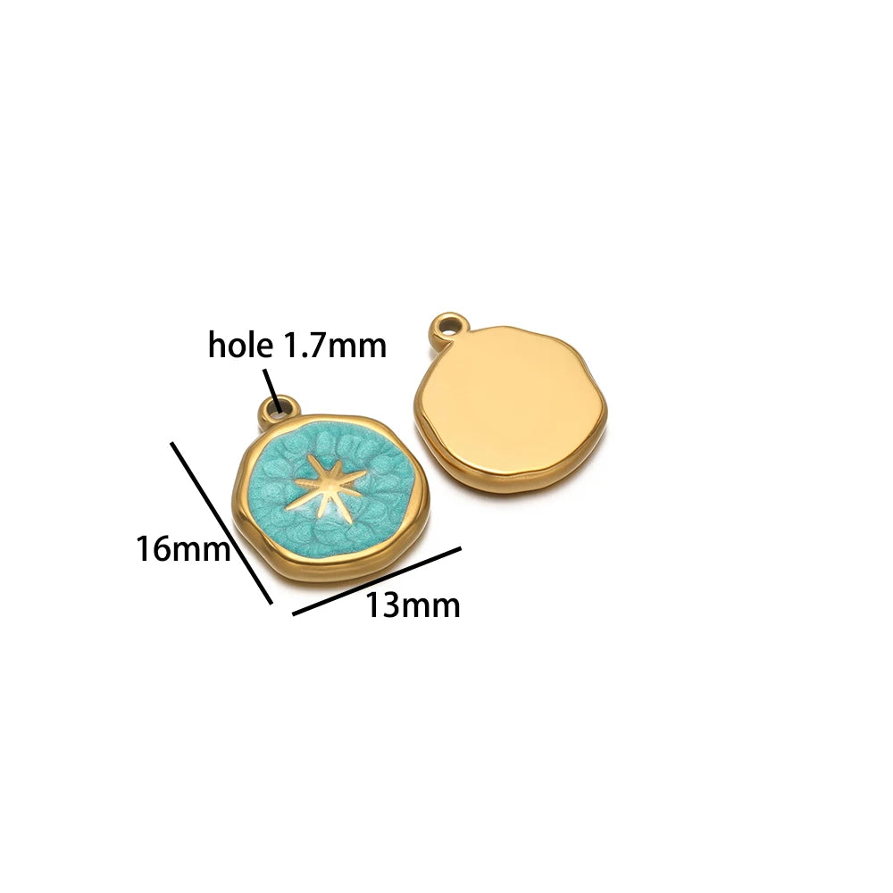 Factory DIY Charm 18k Gold Plated Stainless Steel Enamel Cross Dog Paw Pendant for Women Necklace Jewelry Making