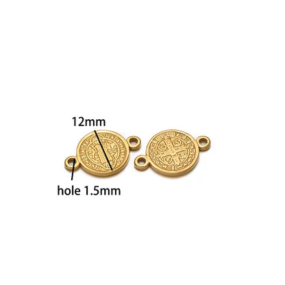 Unisex Religious Ornament Stainless Steel Gold Plated Double Hole Jesus Charm Pendant for Jewelry Making Wholesale