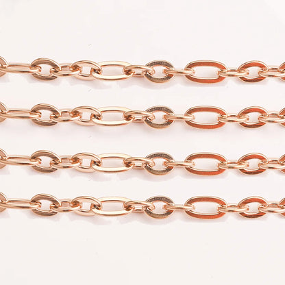 E069 0.25mm Thin Simple Chain Fashion Plated Gold Stainless Steel Cross Bulk Chain Jewelry Custom