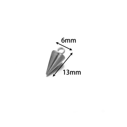 Gold Plated Stainless Steel Small Pointed Cone Weld 3.5mm Hole Charm for  Jewelry Necklace Making