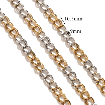 D245 High Quality Unique Two Colors Chain Silver Gold Plated Bulk Necklace Bracelet Making Link Chain Wholesale