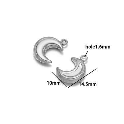Fashion 18k Gold Plated Stainless Steel Enamel Star Moon Sector Water Drop Charm Pendant for DIY Necklace Jewelry Making