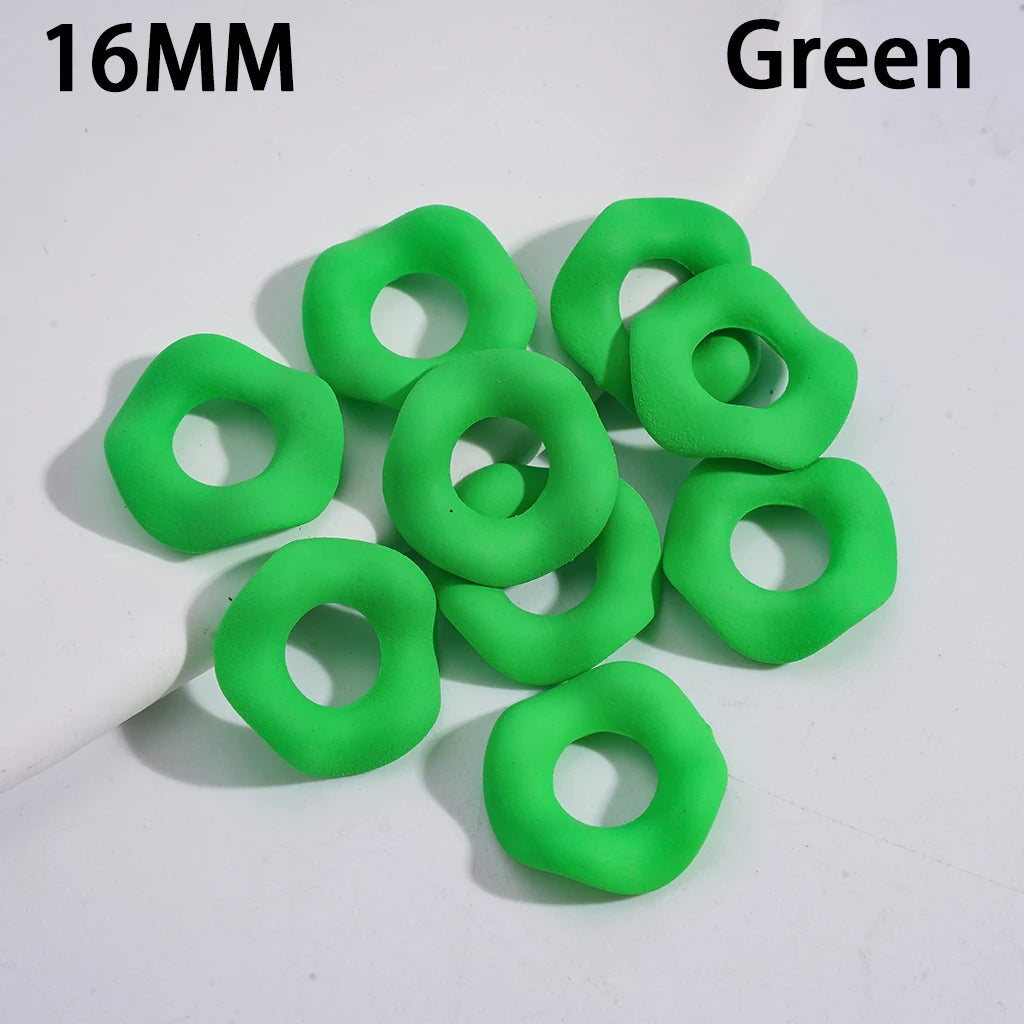 16MM Neon Fluorescent Wavy Frosted Acrylic Spacer Beads Matte Rubber Touch for Pen Bracelet Jewelry Making