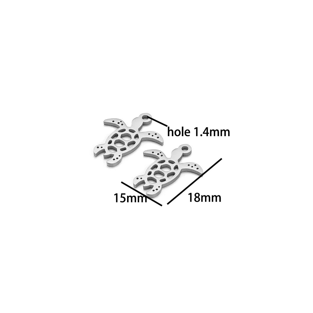 Ocean Series Stainless Steel 18k Gold Plated Starfish Sea Turtle Sea Horse Coconut Tree Charm Pendant for Jewelry Making
