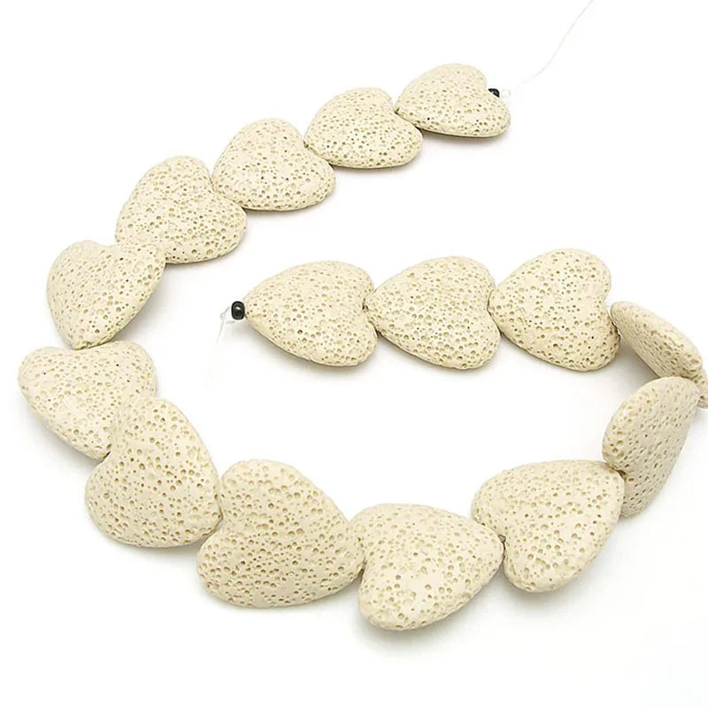 Wholesale Heart Shaped Multi Colors Pink Red Volcanic Rock Lava Stone Beads for Jewelry Making 20mm