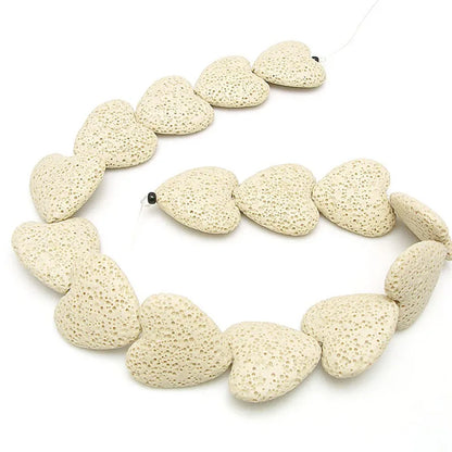 Wholesale Heart Shaped Multi Colors Pink Red Volcanic Rock Lava Stone Beads for Jewelry Making 20mm