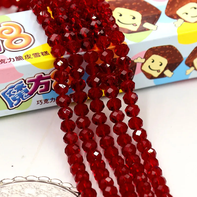 Wholesale Round Crystal 2/3/4/6/8/10/12mm Rondelle Glass Faceted Beads for DIY Jewelry Making