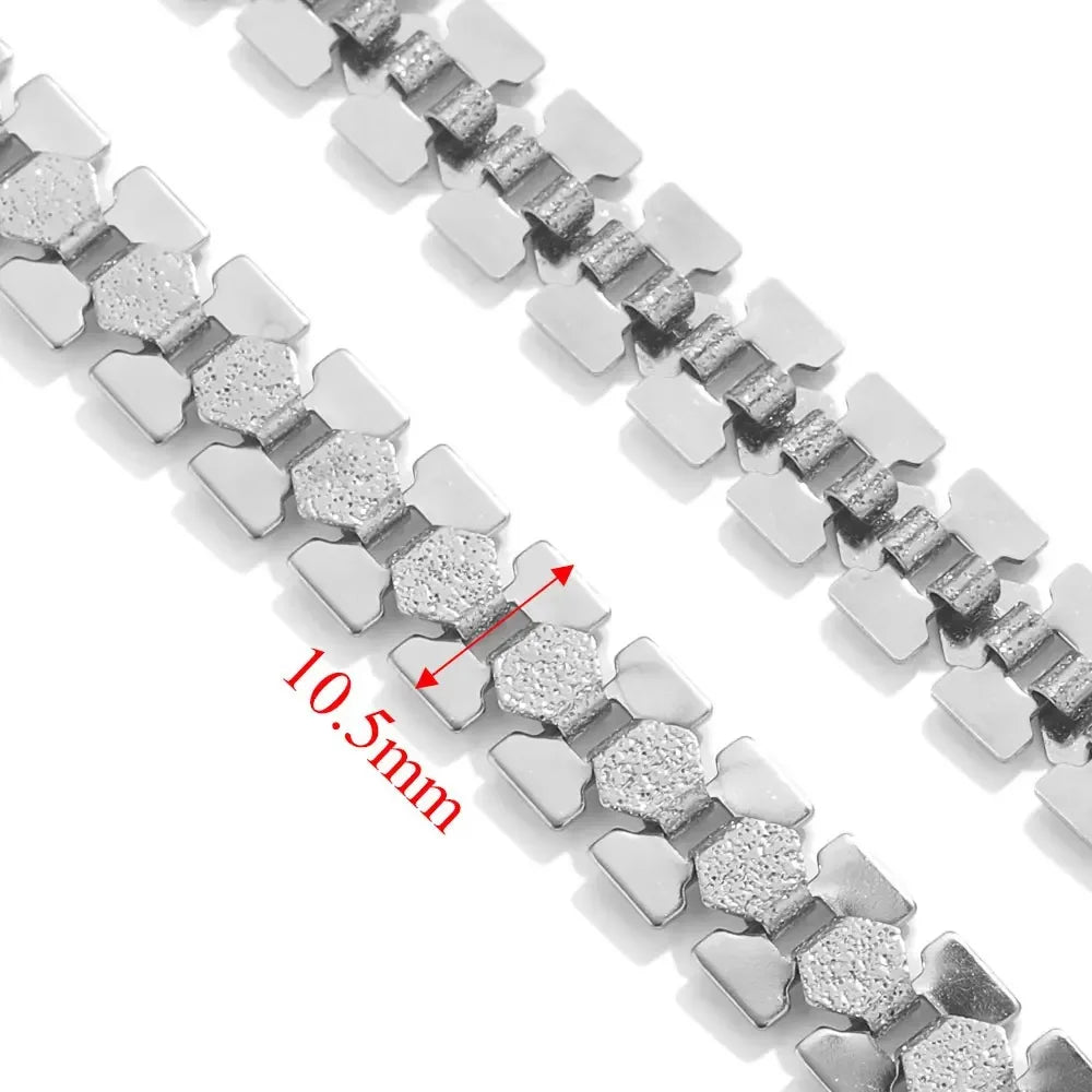 B4714 Hip Hop Thick Vacuum Chain 18k Gold Plated Stainless Steel Chain Roller Bulk Chain for Jewelry Diy