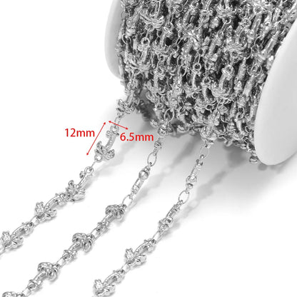 D866 New Gold Plated Stainless Steel Chain Flower Clover Leaf Shape Waterproof Chain for Necklace Bracelet Diy