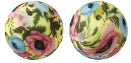 100PCS 15mm Silicone Round Printed Beads 2mm Hole Colorful Pattern Loose Beads for Bracelet Necklace DIY Jewelry Craft Making