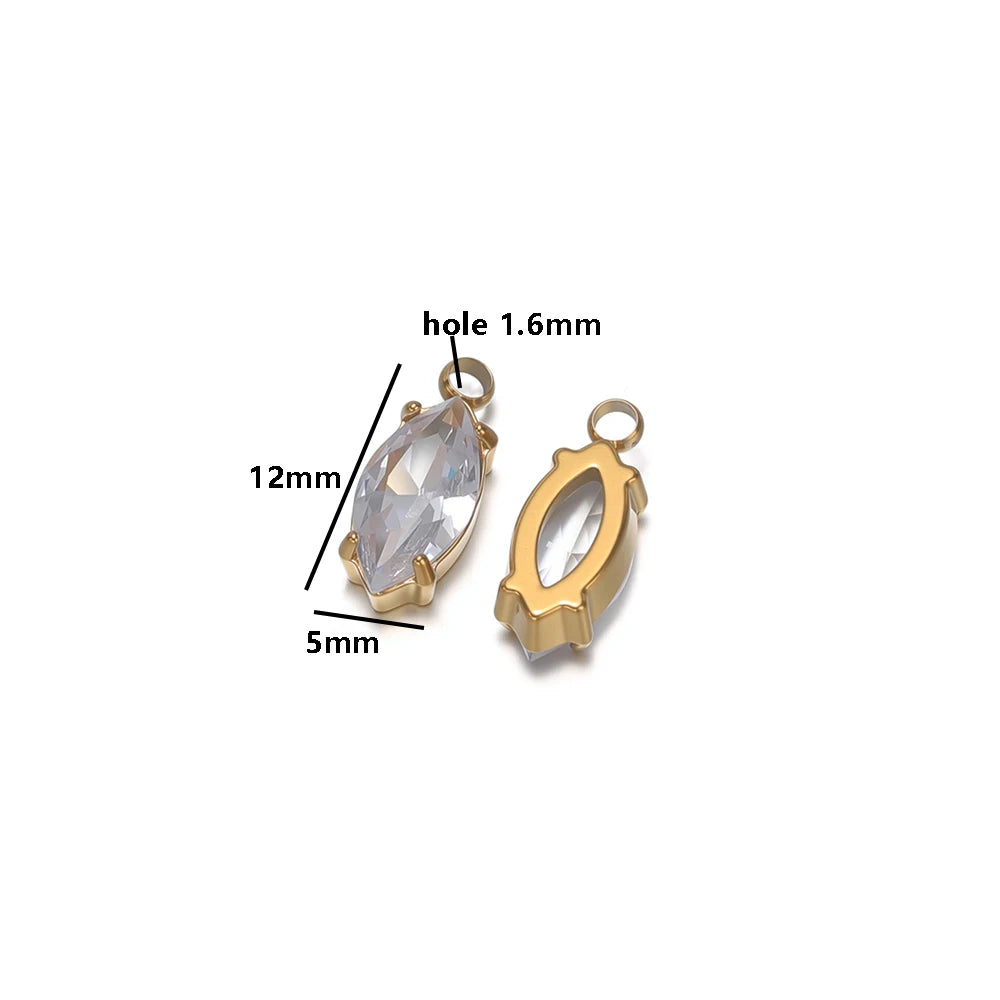 Minimalist Fashion Stainless Steel 18k Gold Plated Star Oval Rectangle Charms Pendant for DIY Jewelry Necklace Making
