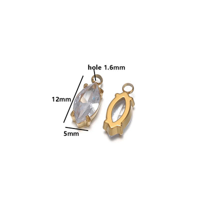 Minimalist Fashion Stainless Steel 18k Gold Plated Star Oval Rectangle Charms Pendant for DIY Jewelry Necklace Making