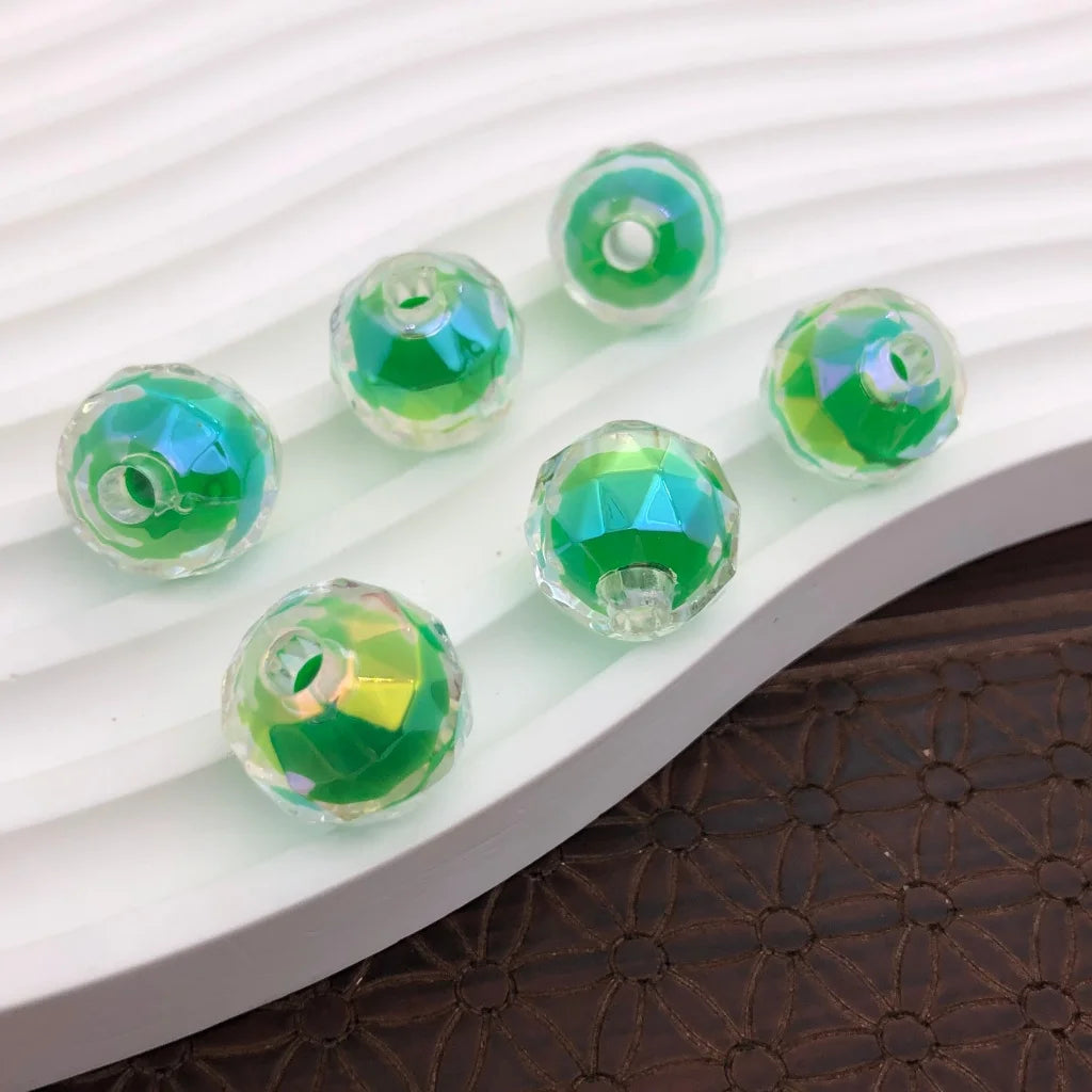 100pcs 16mm Rainbow Candy Globe Acrylic Bead Transparent Bead in Bead Round Loose Beads for DIY Jewelry Craft