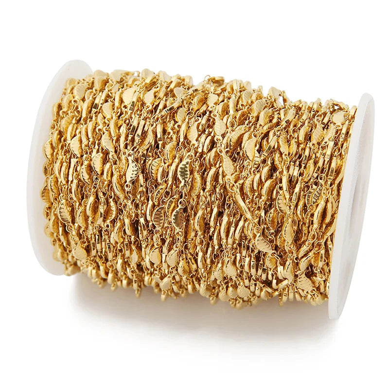A1550 Non Tarnish 3.5*11mm 18k Gold Plated Chain Necklace Bracelet Diy Jewelry Making Bulk Chain Wholesale