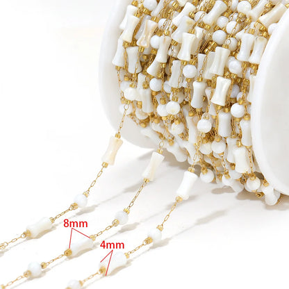 E559 Fashion Stainless Steel Cross Leaf Clip Bead Chain Geometric Stone Necklace Women's Jewelry Accessories Chain