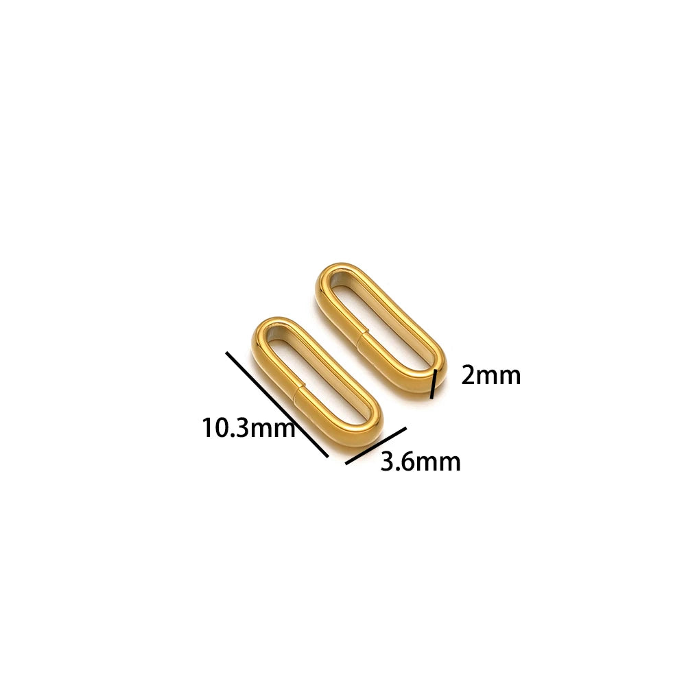 Simple 18k Gold Plated Stainless Steel  Twist Round Oval square Charm Pendant for DIY Handmade Necklace Jewelry Making