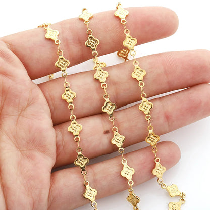 A2843 Fashion Gold Stainless Steel Chain Clover Lucky Silver Necklace Bracelet Bulk Jewelry Making Chain Wholesale
