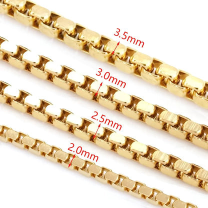 B4791 Waterproof Stainless Steel Chain 18k Gold square Chain Bulk Chain for Jewelry