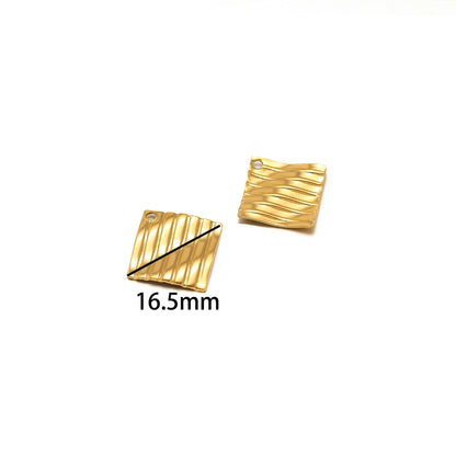 Wholesale Stainless Steel  Gold Plated Heart Rhomboid Five-pointed Star Triangle Charms for Jewelry Necklace Earring  Making