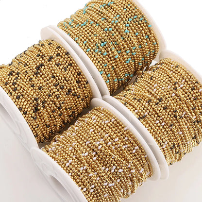 A1725 Fashion Colorful Rosary Beads Beaded Chain Enamel Necklace Bracelet Jewelry Chain Wholesale