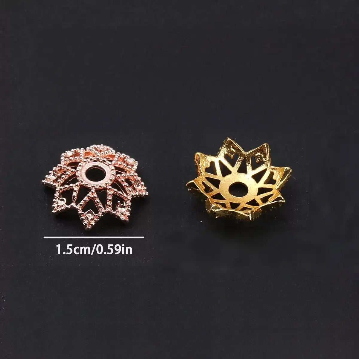 High Quality Alloy Octagonal Lotus Flower Bead Cap Spacer for DIY Jewelry Making Fit 16MM Round Beads