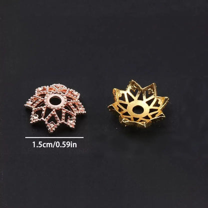 High Quality Alloy Octagonal Lotus Flower Bead Cap Spacer for DIY Jewelry Making Fit 16MM Round Beads