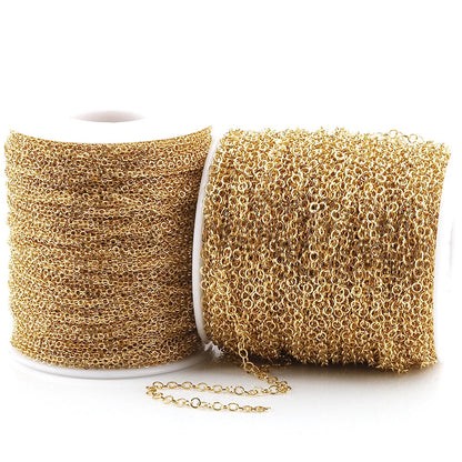 B1589 2mm 3mm Gold Silver O Chain Hot Selling Stainless Steel Chain Necklace Chain Jewelry Accessory