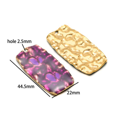 Fashion Simple Geometric 18k Gold Plated Stainless Steel Enamel Round square Oval Charm Pendant for DIY Necklace Jewelry Making